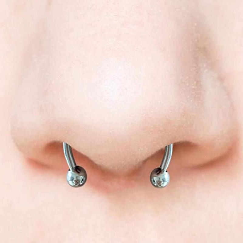Magnetic Horseshoe Nose Rings 316L Stainless Steel Faux Septum Rings Fake Clip on Nose Hoop Rings