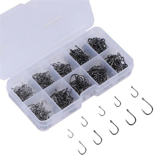 New 100Pcs/box High Quality Stainless steel Carp Fishing Bait Sharpened  Fish Hooks 10 Sizes can be