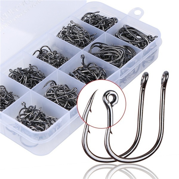 New 100Pcs/box High Quality Stainless steel Carp Fishing Bait Sharpened  Fish Hooks 10 Sizes can be