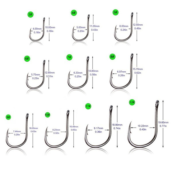 New 100Pcs/box High Quality Stainless steel Carp Fishing Bait Sharpened  Fish Hooks 10 Sizes can be