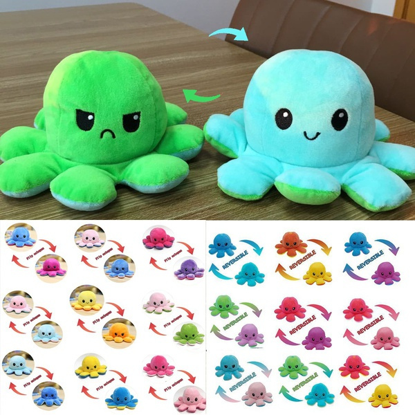 Octopus Pillow Stuffed Toy Double Side Flip Toy Cute Home Decoration Accessories for Kids Christm