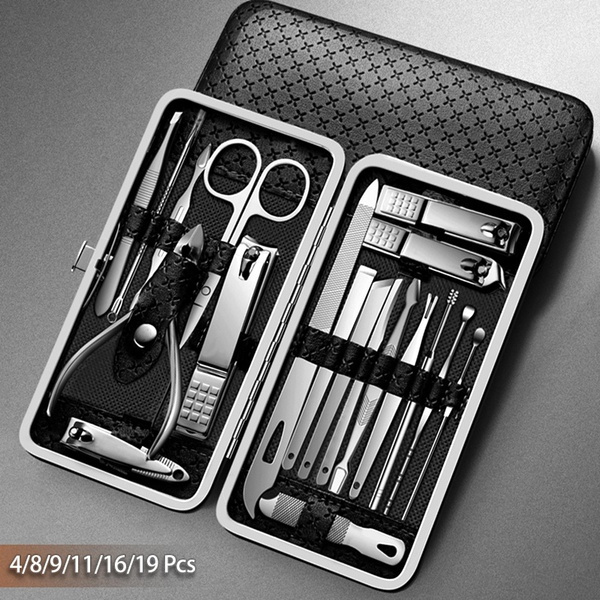 Stainless Steel Nail Clipper Cutter Trimmer Earpick Manicure Pedicure Scissor Tweezer Nail Tools Set