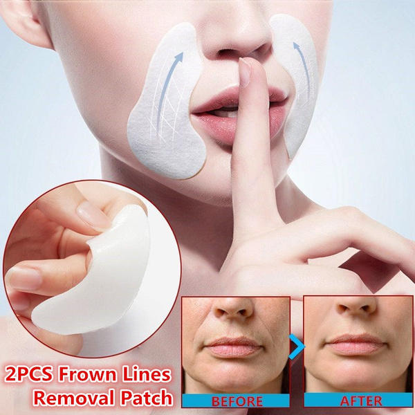 2PCS Facial Frown Lines Removal Patch Nasolabial Folds Wrinkle Remover Patches