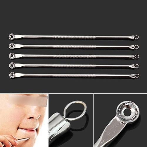 5pcs Blackhead Comedone Acne Pimple Blemish Extractor Remover Stainless Needles