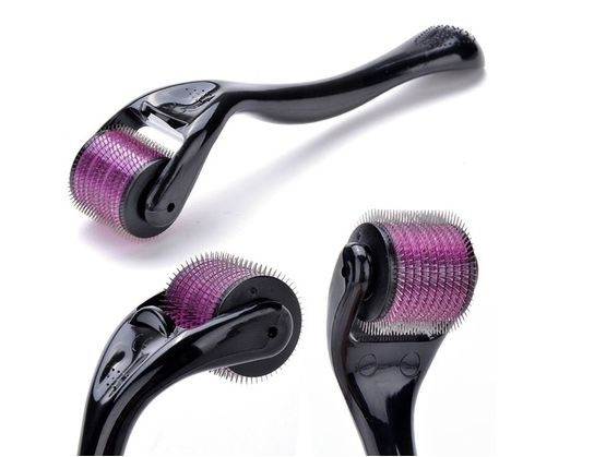 540 Titanium Microneedle Dermaroller Micro Needle Skin Roller 0.2-3mm Purple