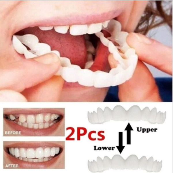 Reusable Adult Snap on Perfect Smile Whitening Denture Fit Flex Cosmetic Teeth Comfortable Veneer Cover