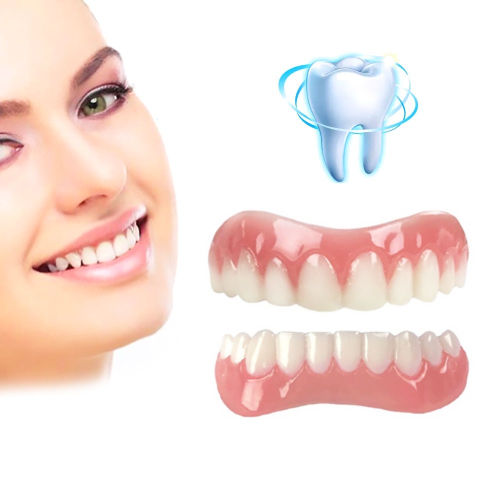 Comfortable Whitening Teeth Fake Cosmetic Tooth Denture Silicone Smile Veneers Beauty