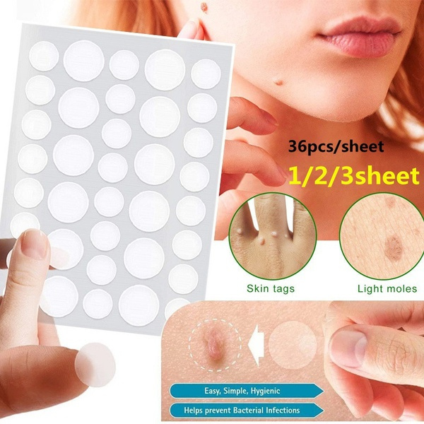 36pcs/sheet Skin Tag Remover Warts Remover Patch Wart Treatment Herbal Extract Face Corn Plaster Acne Warts Patch(8/12mm)