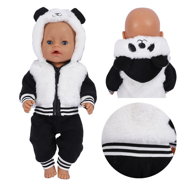 Warm Suit 18 Inch Doll Clothes Panda Hoodie+Trousers 43 cm Doll Accessories Dolls Costume for Girls Festival Gift