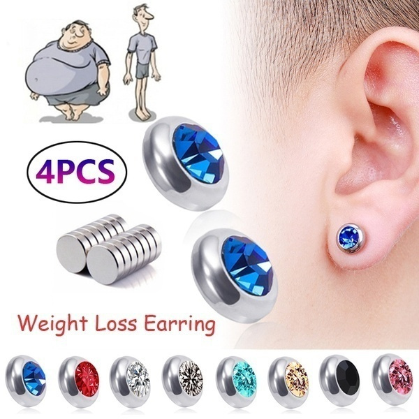 2Pairs Magnetic Stud Slimming Earrings Stimulating Acupoints Healthy Lose Weight