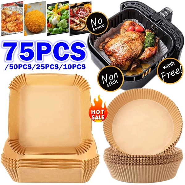 10PCS/25PCS/50PCS/75PCS/100PCS Air Fryer Disposable Paper Liner Non-Stick Mat Pastry Tools Kitchen Oven Baking Paper Oil Proof Absorber with