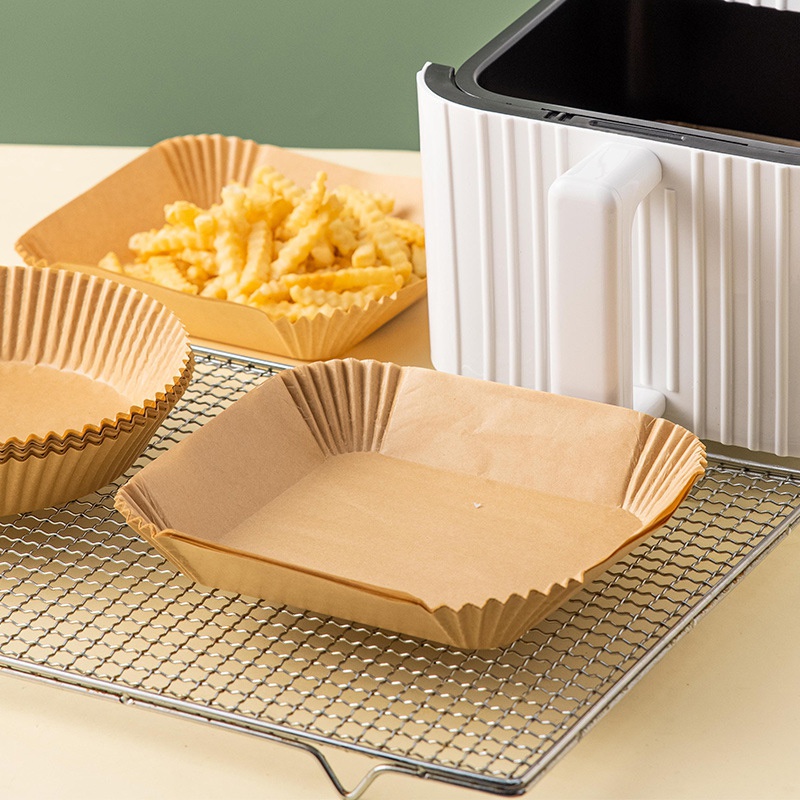 10PCS/25PCS/50PCS/75PCS/100PCS Air Fryer Disposable Paper Liner Non-Stick Mat Pastry Tools Kitchen Oven Baking Paper Oil Proof Absorber with