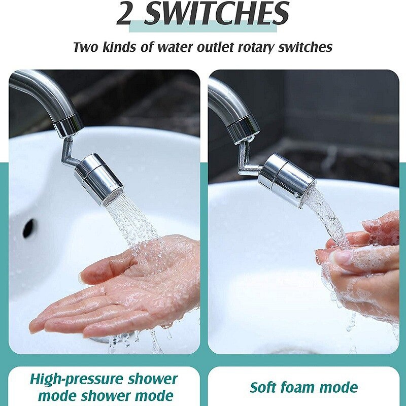 720°rotation Splash-proof Kitchen Faucet Spouts Water Saving Faucet Water Saving Bathroom Foamer Kitchen Faucet Spouts Accessories