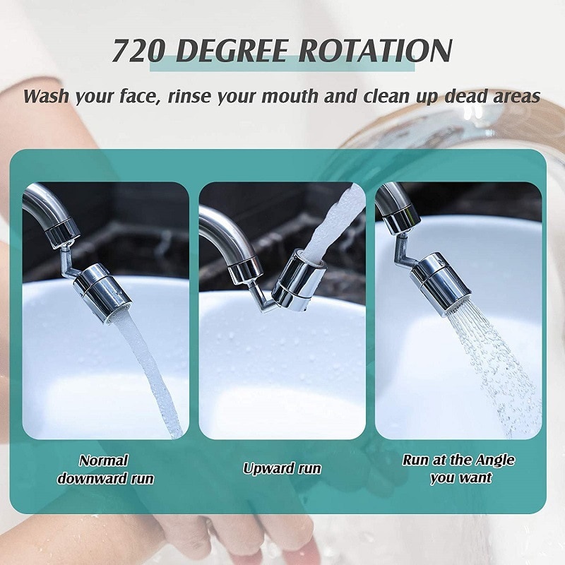 720°rotation Splash-proof Kitchen Faucet Spouts Water Saving Faucet Water Saving Bathroom Foamer Kitchen Faucet Spouts Accessories