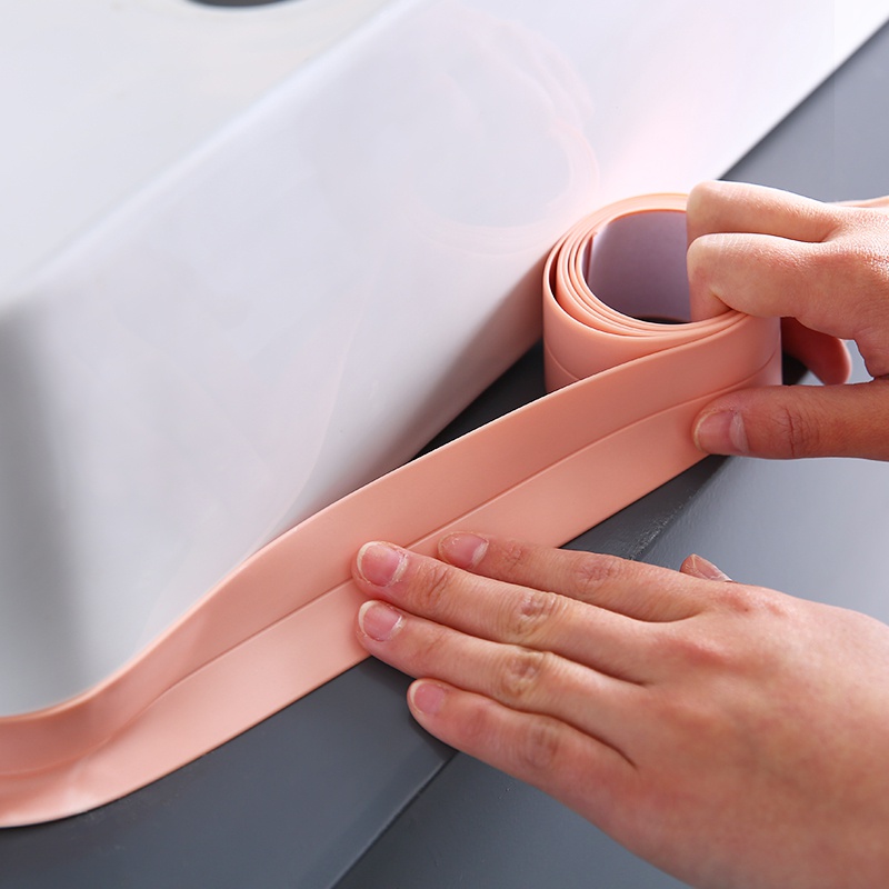 3.2m/2.2cm Bathroom Kitchen Shower Waterproof Mould Proof Tape Sink Bath Sealing Strip Tape Self adhesive Waterproof Plaster PVC