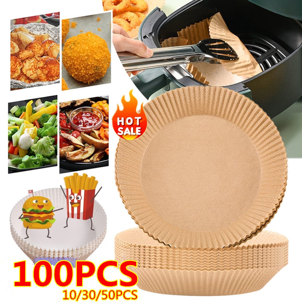 10/30/50/100PCS Air Fryer Disposable Paper Liner Non-Stick Mat Pastry Tools Kitchen Oven Baking Paper Oil Proof Absorber