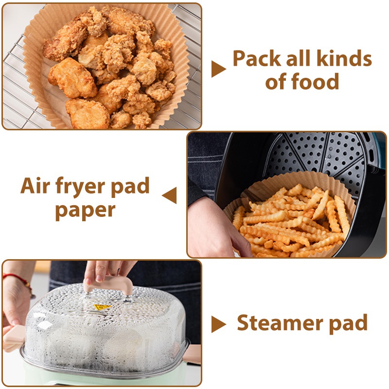 10/30/50/100PCS Air Fryer Disposable Paper Liner Non-Stick Mat Pastry Tools Kitchen Oven Baking Paper Oil Proof Absorber