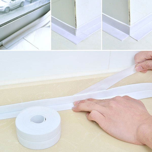 1/2/3M*22mm Bathroom Shower Sink Bath Sealing Strip Tape White PVC Self adhesive Waterproof Wall Sticker for Bathroom Kitchen