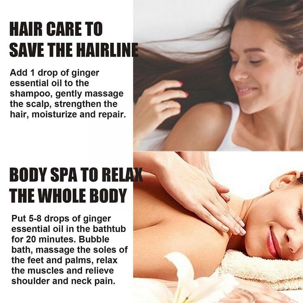 30ML Belly Drainage Ginger Oil,10ML Natural Drainage Ginger Oil Essential Relax Massager Liquid,Lymphatic Drainage Ginger Oil