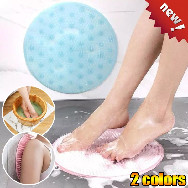New Silicone Wash Shower Pad Shower Foot Massager Scrubber Lazy Bath Scrubbers for Men and Women Massage Mat Back Wash Cleaner Pads