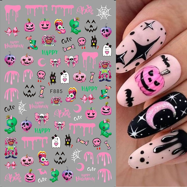 10pc Halloween Fashion 3D Nail Patch Sticker Art Decoration