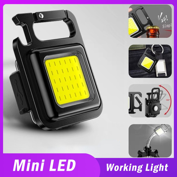 Mini flashlight rechargeable Glare COB Keychain Light USB Charging Emergency Lamps LED Work Light Portable Outdoor Camping Light