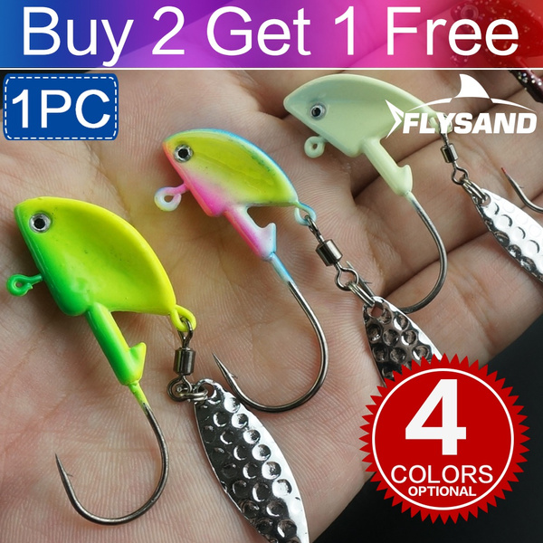 FLYSAND 1PC ( Buy 2 Get 1 Free !! ) Hard Bait Jigging Lure Baits Fishing Jigs Hook With Spoons Stainless Sheel Spinner Willow Casting Blades