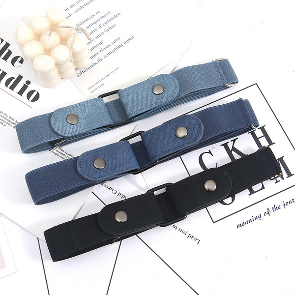 New No Buckle Stretch Buckless Belt Invisible Elastic Waist Belt Unisex for Jeans Pants, Lazy Belts for Women Men