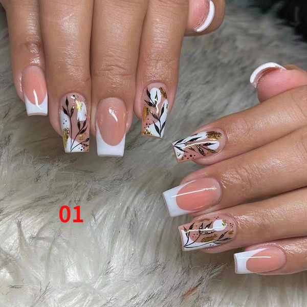 24Pcs/Box False Nails Detachable Fake Nails Full Cover Women Girls False Nail Tips False Nails