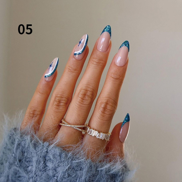 24Pcs/Box False Nails Detachable Fake Nails Full Cover Women Girls False Nail Tips False Nails