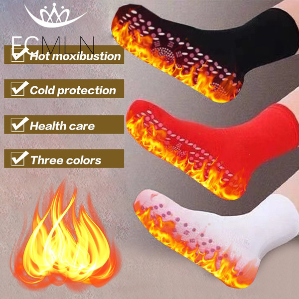 4pc ECMLN Magnetic Self-heating Couple Socks Magnetic Anti-fatigue Massage Socks Comfortable Winter Warm Skiing Socks