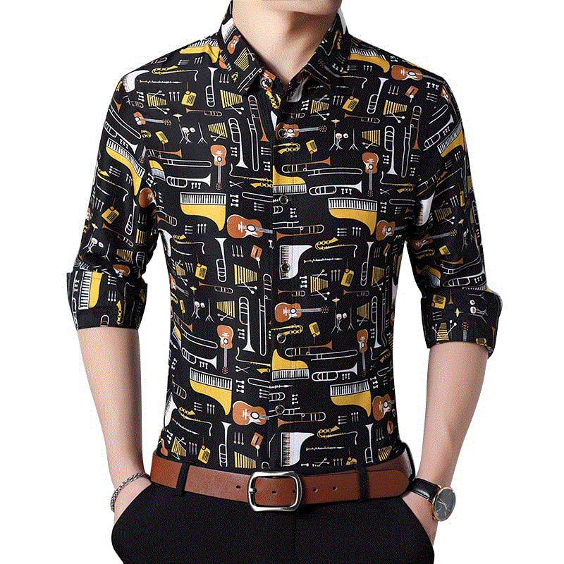 2021 High quality New Men's Casual Shirt Pattern Print Long-sleeved Shirt Male Clothes Big Size 5XL 6XL 7XL