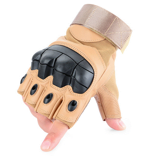 2021 High quality PU Motorcycle Half Finger Glove Motorbike Hard Knuckle Fingerless Riding Biker