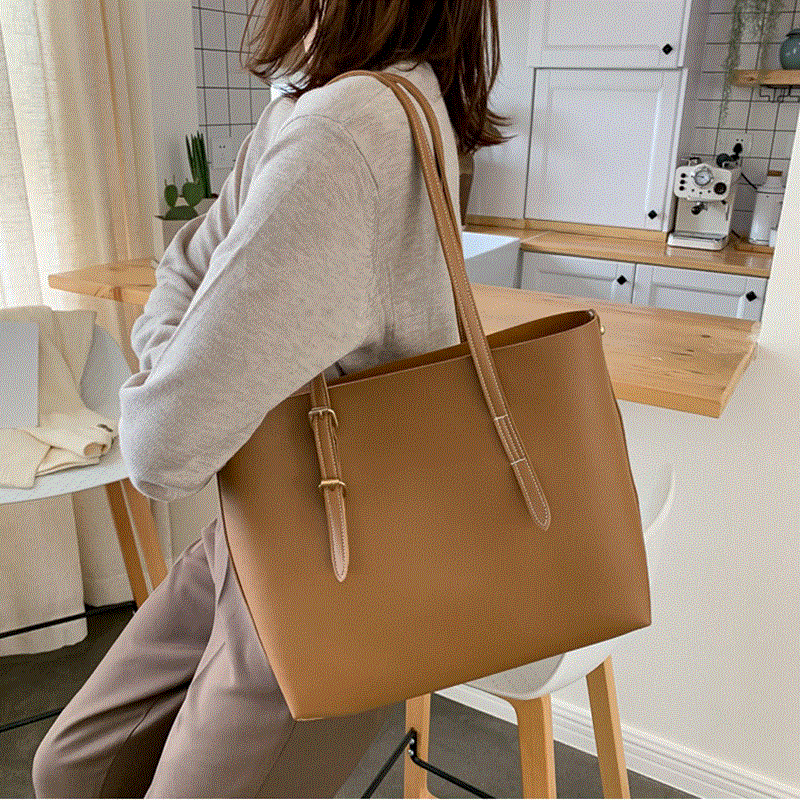 2021 High quality Women bag PU Leather Handbags Lady Hand Bags Purse Pocket Women Composite bag Big Tote
