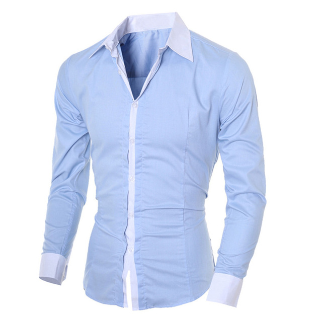 2021 High quality Men shirts Summer Brand Personality Long Sleeve Slim Fit Male Basic Shirt Blouse Top Size