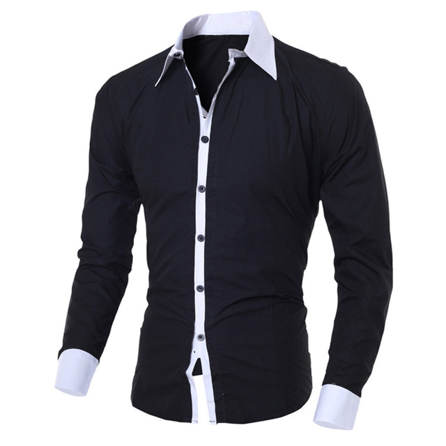 2021 High quality Men shirts Summer Brand Personality Long Sleeve Slim Fit Male Basic Shirt Blouse Top Size