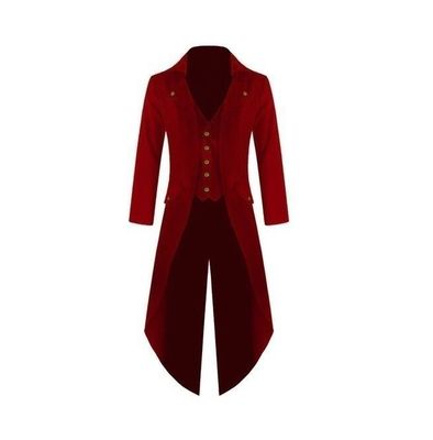 2021 High quality Hot Sale Vintage Gothic Long Jacket Autumn Retro Cool Uniform Costume Trench Coat Button Male