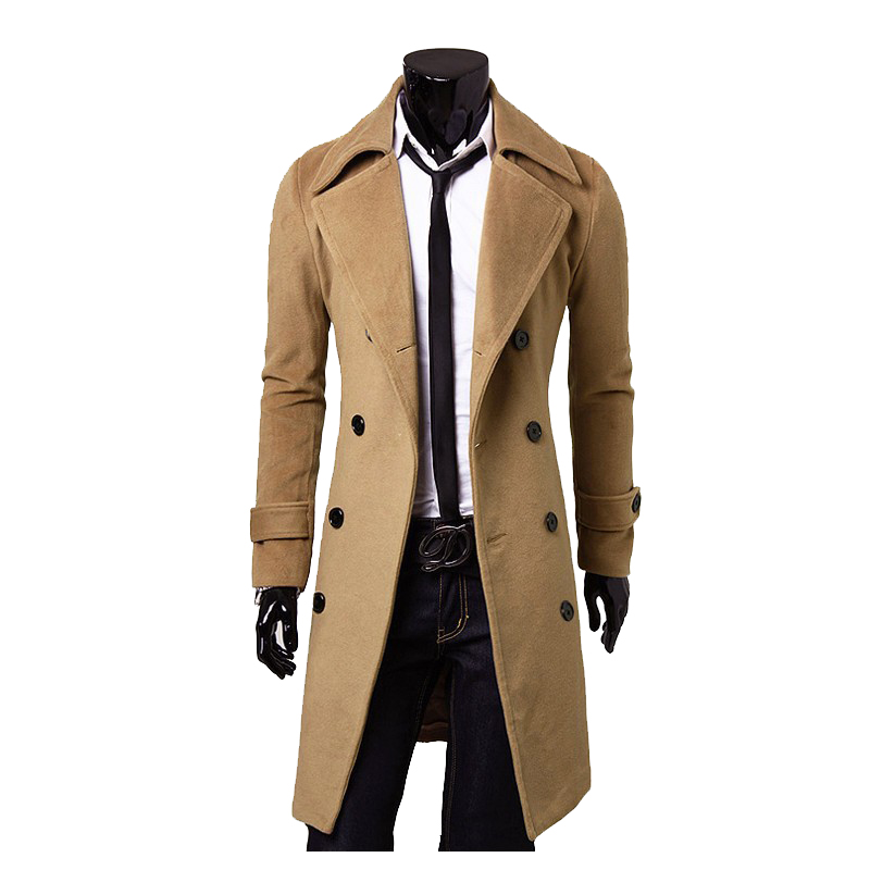 2021 High quality HotsaleCoat Men Jacket Mens Overcoat Casual Slim Fit Windbreak Solid Long Fashion Winter Coats