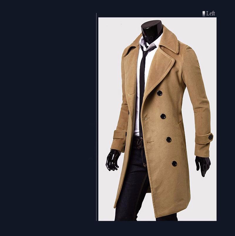 2021 High quality HotsaleCoat Men Jacket Mens Overcoat Casual Slim Fit Windbreak Solid Long Fashion Winter Coats