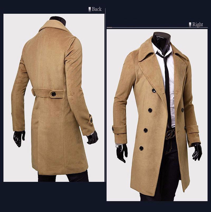 2021 High quality HotsaleCoat Men Jacket Mens Overcoat Casual Slim Fit Windbreak Solid Long Fashion Winter Coats