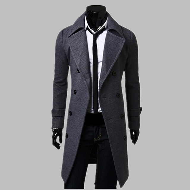 2021 High quality HotsaleCoat Men Jacket Mens Overcoat Casual Slim Fit Windbreak Solid Long Fashion Winter Coats