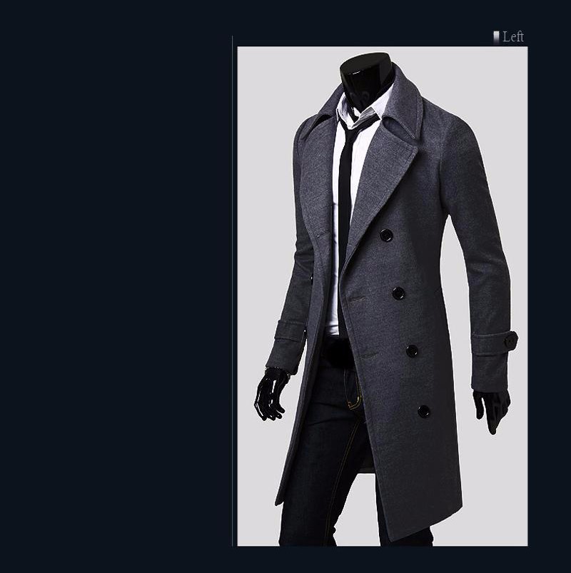 2021 High quality HotsaleCoat Men Jacket Mens Overcoat Casual Slim Fit Windbreak Solid Long Fashion Winter Coats