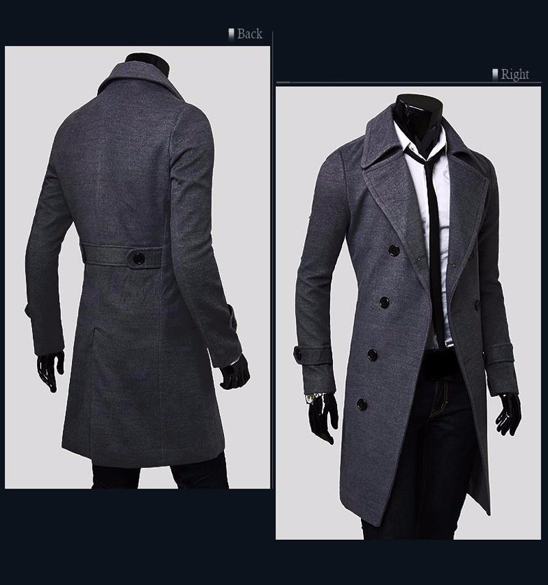 2021 High quality HotsaleCoat Men Jacket Mens Overcoat Casual Slim Fit Windbreak Solid Long Fashion Winter Coats
