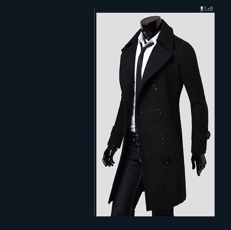 2021 High quality HotsaleCoat Men Jacket Mens Overcoat Casual Slim Fit Windbreak Solid Long Fashion Winter Coats