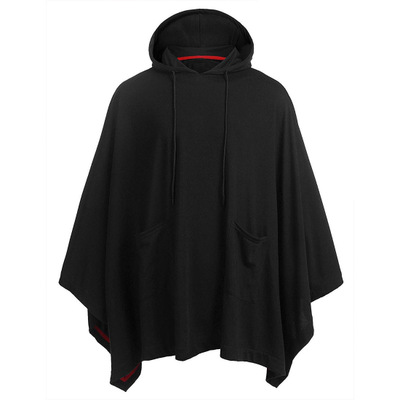 2021 High quality Men's Hooded Cape for Spring Trench Coat Men black windbreaker clothing outerwear