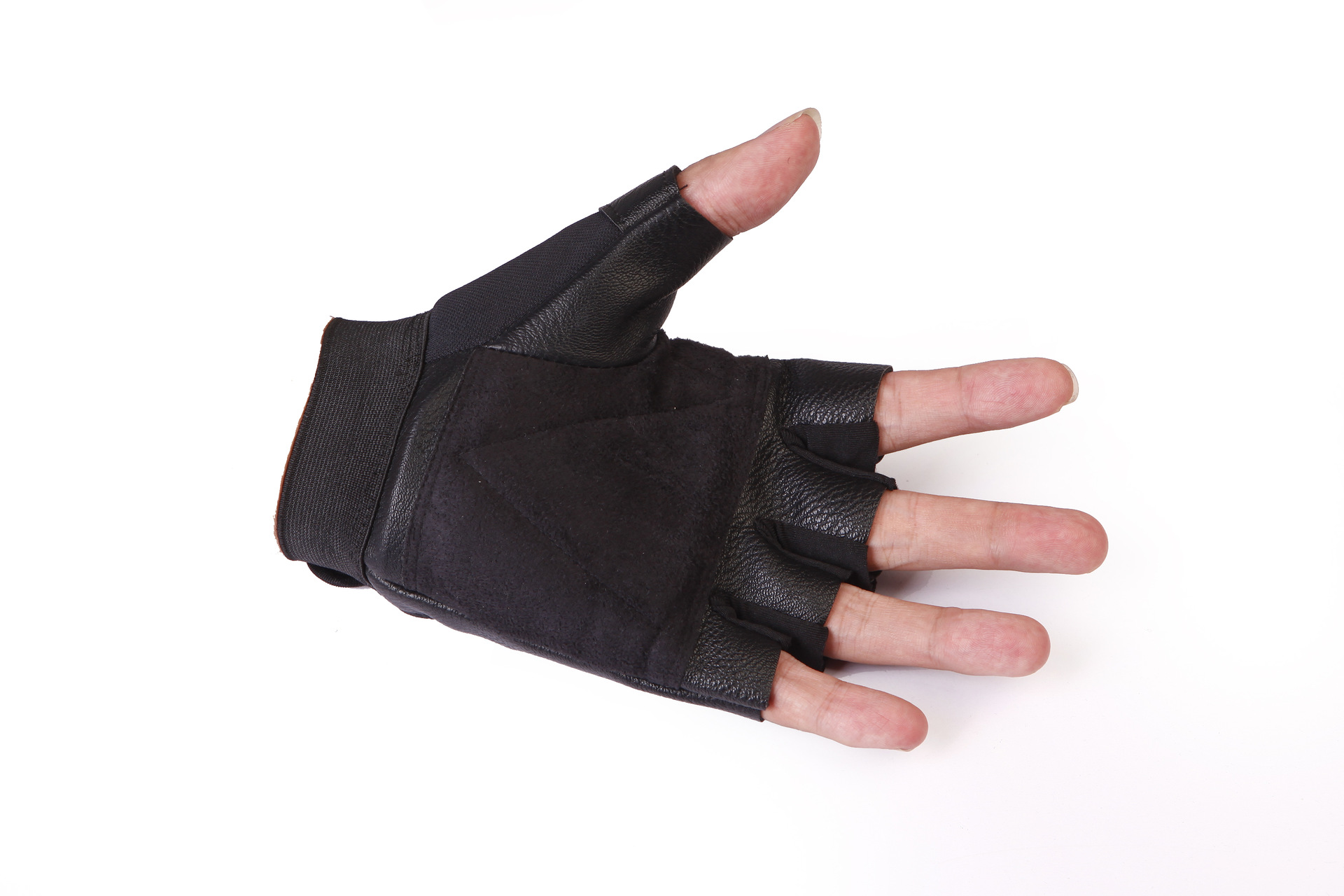 2021 High quality Fashion Leather Fingerless Gloves Men Women Half Finger Driving Gloves Locomotive Gloves