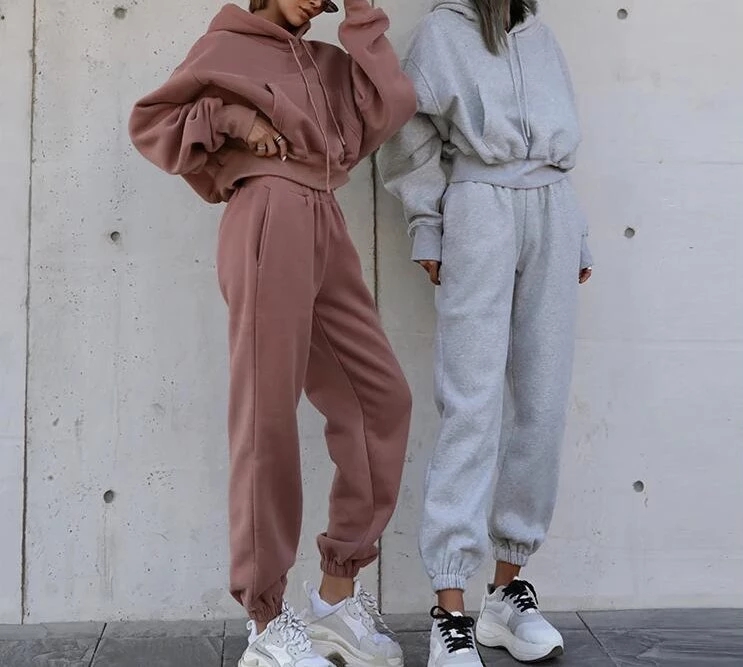 Women  Set  Women's Tracksuit Oversized Hoodie And Pants Casual Sport Suit Winter