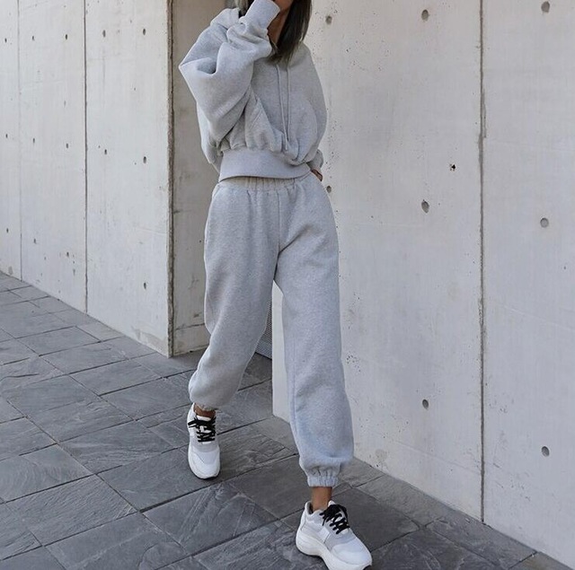Women  Set  Women's Tracksuit Oversized Hoodie And Pants Casual Sport Suit Winter