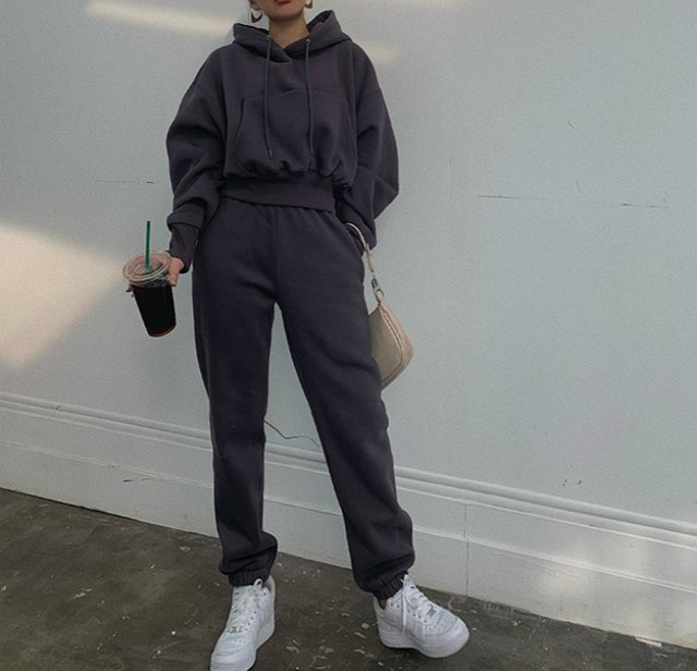 Women  Set  Women's Tracksuit Oversized Hoodie And Pants Casual Sport Suit Winter