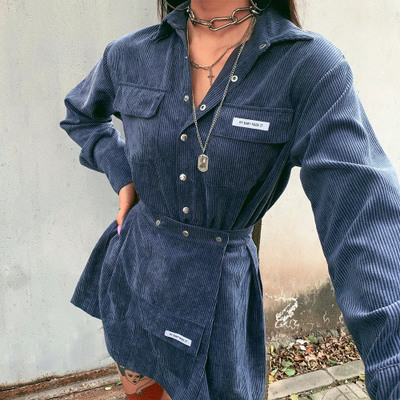 2021 High quality womens coat two pieces sets casual Basic mini Hip skirts wild Slim tops suits